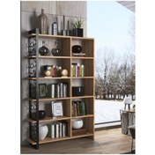 Resim Wood'n Love Dante Geniş Metal Kitaplık - Atlantik Çam / Siyah 