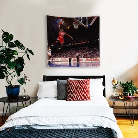 Resim Michael Jordan / Chicago Bulls 1991 NBA Eastern Conference Semifinals Duvar Örtüsü - 135 cm x 135 cm 