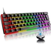 Resim Deanb 62TUŞ Mekanik Mini Oyun Klavyesi 19 Rgb Rainbow Led'li Aydınlatmalı Taşınabilir Anti-Ghosting Klavye 