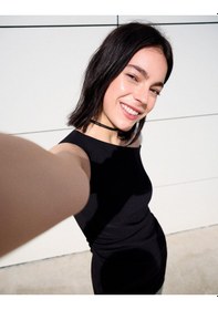 Resim Bershka Bengalin Bardot Mini Elbise Siyah 
