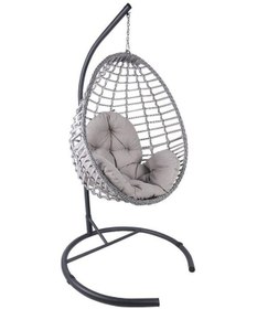 Resim Luna Royal Tek Kişilik Rattan Hamak Salıncak Minder Hediyeli Antrasit 
