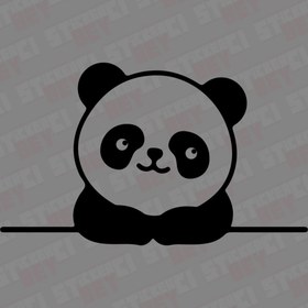 Resim STİCKERCI BEY Sevimli Panda Bagajdan Bakan Adam Sticker Etiket Folyo Kesim Kaplama Modifiye Aksesuarı 