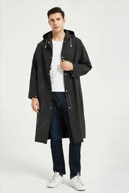 Resim Kiesa Unisex Yağmurluk, Şeffaf Su Geçirmez Pvc Şık Kıyafetüstü Eva Yağmurluk 