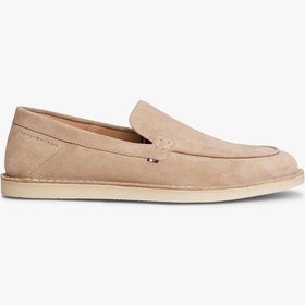 Resim Tommy Hilfiger Erkek Dikişli Bej Süet Loafer-13418 Bej 