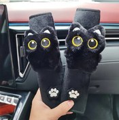 Resim Dodemert Home Siyah Kedi Yumuşak Araba Koltuk Kemeri Kılıfı Omuz Koruyucu 2 ADET 