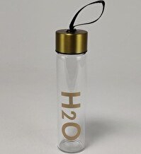 Resim DigitHome C1-1-18 H2o Metal Kapaklı 0.45 L Altın Cam Matara 