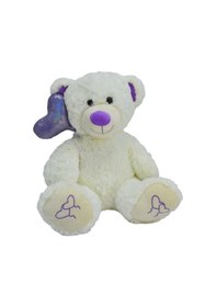 Resim Sevimli Peluş Kalpli Balonlu Ayıcık Uyku Arkadaşım 30 Cm Mor 