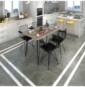 Resim Knsz masa sandalye takımı hem75mazlum crdsyh 130*070 klç 4 sandalye syhsyh kolçaklı 