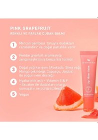 Resim Herbaderm Parlak Dudak Balmı Pembe Greyfurt Aromalı 10 Ml Charm Hediyeli 