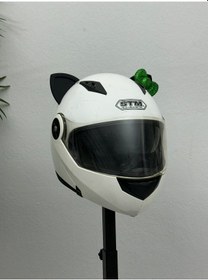 Resim Motor & Motosiklet Yeşil Fiyonklu Siyah Kedi Kulak Kask Dış Aksesuarı Diğer 