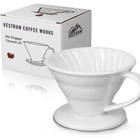 Resim VESTRON Kahve Demleme Tanışma Seti V60|Sürahi|Stand Ve V60 Kağıt|Kupa Bardak|5li Set 