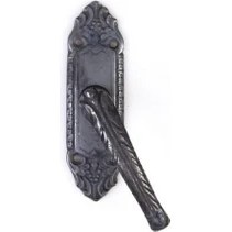 Resim Prinç Döküm Antik Siyah Rustik Eskitme, Ferforje Tipi Osmanlı Tarzı Pencere İçin Le L Mandal Sapı HFT03033 