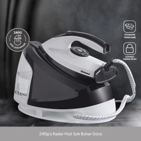 Resim Homend Steamwork 1167H Buhar Kazanlı Ütü - Siyah / Beyaz - 2400 Watt 