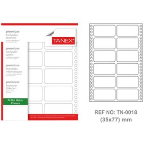 Resim Tanex Tn-0018 Sürekli Form Etiketi 35 mm x 77 mm 