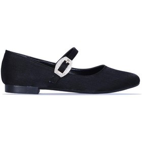 Resim Ayakcenter Renesme Tokalı Saten Kadın Babet Siyah - Krem 