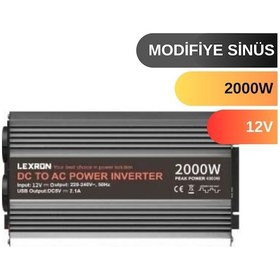 Resim Lexron 2000 W Watt 12v Modifiye Sinus İnverter 