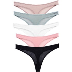 Resim Vanilya Secret Pamuk String 5'li Paket Çok Renkli 