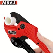 Resim AIRAJ 42mm Çelik Mandrenli Boru Kesici PP, PVC, CPVC, PEX için - Ayarlanabilir Çaplı Ağır Hizmet Manuel Alet, Kırmızı ve Siyah Tasarım, Pil Gerektirmez, Pil İhtiyacı Yok, Ergonomik Tutuş, Görünür Kesim Noktası, Sağlam Yapı 