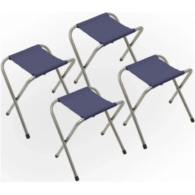 Resim Exent 4 Adet Lacivert Tabure Katlanır Balıkçı Taburesi, Kamp Taburesi, Piknik Taburesi, Kamp Sandalyesi Black 