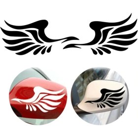 Resim Kanat Ayna Oto Sticker Araba Sticker 2 Adet Beyaz 15 x 6 cm 