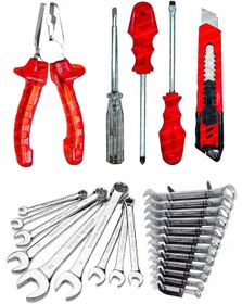 Resim PROXTECH 17 Parça Krom Çelik 12 Kombin Anahtar Takım Pense,tornavida Kontrol Kalemi Ful Set 