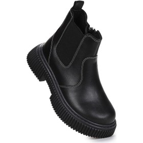 Resim Kiko Kids Penka Fermuarlı Erkek Çocuk Günlük Bot Ayakkabı Siyah 