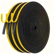 Resim 5m x 3 Rulo Siyah Rüzgar Geçirmez ve Yağmur Geçirmez Kendinden Yapışkanlı Conta Bandı 1/4 inç X 1/8 inç X 16.5 Ayak Kapı Pencere Aralığı için Köpük Kauçuk Hava Yalıtım Şeridi, İzolasyon Çerçevesi, Klima Rüzgar Önleyici Şerit Genişlik 6mm, Kalınlık 3mm, Uzunluk 5 Metre 