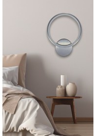 Resim Aura Aplik Gri Renk Modern Tasarım - Hol - Banyo - Mutfak - Salon - Yatak Odası Gün Işığı Led Aplik Gri 