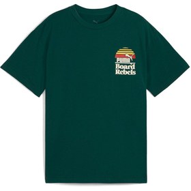 Resim Puma MID90S Graphic Tee IV B Yeşil Unisex Çocuk Kısa Kol T-Shirt 