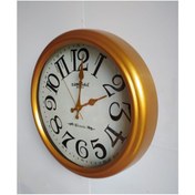 Resim Bahat Altın Varaklı Lüks Otel Salon Ofis Duvar Saati Metal 35 Cm 