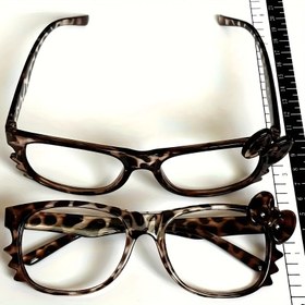 Resim Hafif Tasarım, Sanrio Kitty Leopar Baskılı Dekoratif Gözlük Çerçeveleri - Sevimli, Retro Y2K Tarzı, Hafif Plastik, Lens Gerektirmez, Çiçek Ayrıntılı - Mükemmel Moda Aksesuarı 