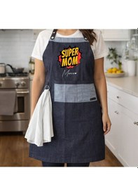Resim Bk Gift Kişiye Özel Anneler Günü Tasarımlı Pamuk Denim Havlu Detaylı Mutfak Önlüğü -3, Aşçı Ve Şef Önlüğü, Ev Hediyesi Kobitmeyencom36605 Bk Gift Renkli 