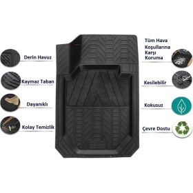 Resim Wehhler Kia Sorento 2002-2003-2004-2005-2006-2007-2008-2009 Kesilebilir Havuzlu Esnek Paspas 