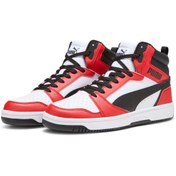 Resim 392326 Rebound V6 Beyaz-Siyah-Kırmızı Unisex Hi Sneaker Puma