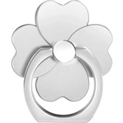 Resim GongtuShop Çiçek-Gümüş Tarzı Parmak Yüzük Telefon Tutucu Cep Telefonu Tablet Pc Için Standı Evrensel Moda Flowercat Şekli Çok Fonksiyonlu Yüzük Tutucu (Yurt Dışından) 