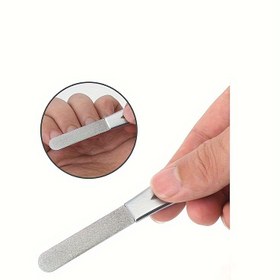 Resim Paslanmaz Çelik Tırnak Törpüsü - Çift Taraflı, Yıkanabilir Manikür Aracı Pürüzsüz & Parlak Tırnaklar İçin 