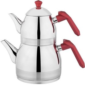 Resim Schafer Luz Orta Boy Çelik Çaydanlık Takımı 3 Parça-kırmızı Kırmızı 