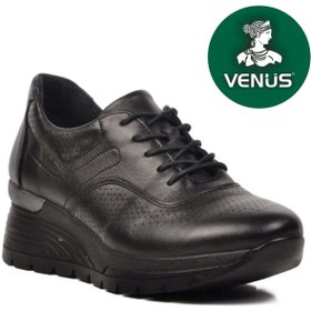 Resim Venüs Alpenus Hakiki Deri Ortopedik Oxford Kadın Aır-Flow Taban Klasik Ayakkabı SİYAH 