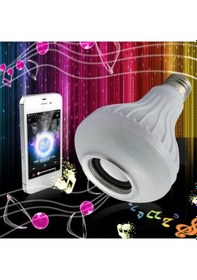 Resim Bluetooth Led Ampul Hoparlör Kumandalı Kablosuz Ses Bombası RGB 