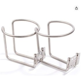 Resim Yaozixa Deniz Teknesi, Kamyon, Ev Araçları İçin Evrensel Çelik Kaplama Gümüşi İki Adet İçecek Flaş Tutucu 