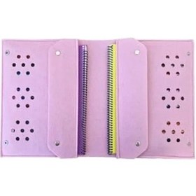 Resim 4 Bölmeli A4 Boyutunda Keçe Kalemlik Ve Tablet Organizer Çanta - Pembe 124-Pembe 