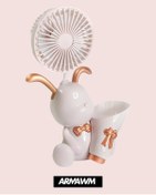 Resim ARMAWM Ayıcık Figürlü Mini Fan Kalemtraş ve Kalemlik Pembe/Mavi/Yeşil 