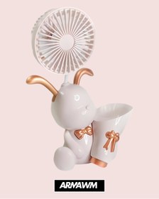 Resim ARMAWM Ayıcık Figürlü Mini Fan Kalemtraş ve Kalemlik Pembe/Mavi/Yeşil 