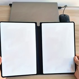 Resim 1 Adet Minimalist B5 Silinebilir Beyaz Tahta - Yumuşak Kapak, Çizim ve Toplantı Notları İçin, 1 Temizleme Bezi & 1 Hızlı Kuruyan Kalem Dahil, Tekrar Kullanılabilir 
