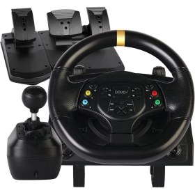 Resim Doyo G30 Direksiyon Seti Çift Motorlu Titreşim Özelliği Kolay Sabitlenir Uzun Ömürlü Xbox Pc Ps Uyumlu Set Gerçekçi Oyun Deneyimi 