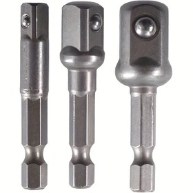 Resim Matkap Soket Adaptör Kiti Darbe Matkabı Uzatma Ucu Soket Adaptör Kiti 1/4'' 3/8'' 1/2'' Kare Başlı 1/4'' Altıgen Sap Matkap Araçları 