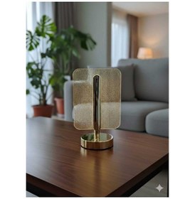 Resim Şık Görünümlü Ledli Gece Ve Masa Lambası Dokunmatik Tuşlu Typc E Sarjlı Gece Lambası Açık Altın 