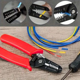 Resim Profesyonel Tel Soyma Pense: Tel Soyma, Kesme ve Tel Kırma İşlevleri İçin Çok Fonksiyonlu - Elektrik İşleri, Ev Tesisatı ve Otomotiv Bakımı İçin Uygundur - Dayanıklı Metal Malzemeden Üretilmiştir 