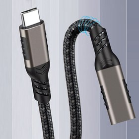 Resim Qgeem Extension USB3.2 Type-C PD Uzatma Kablosu 100W 20Gbps 4K@60Hz 0.2 Metre - Siyah 