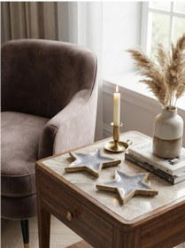 Resim Mango Ahşap Yıldız Sunum Tabağı Gri 